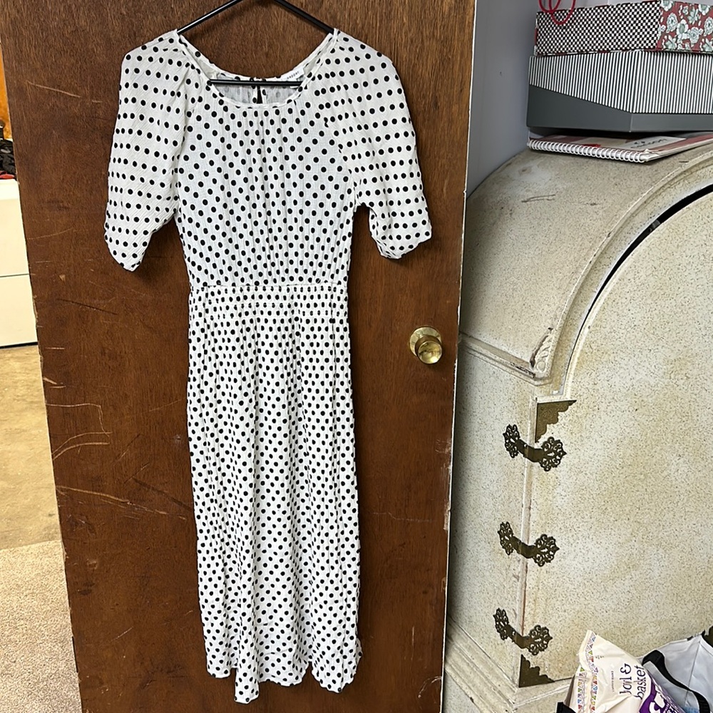 Blu Pepper black and white polka dot dress